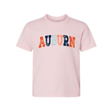 The Auburn Arch Multi | Youth Soft Pink Tee