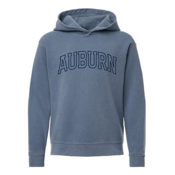 The Auburn Arch Outline | Youth Blue Jean Hooded Sweatshirt