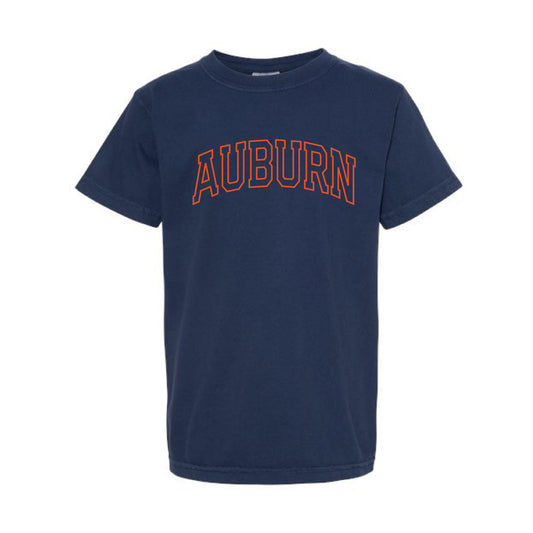 The Auburn Arch Outline | Youth True Navy Tee