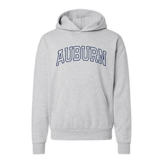 The Auburn Arch Outline | Grey Heather Hooded Sweatshirt