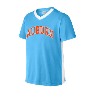 The Auburn Arch | Youth Carolina Blue/ White V-Neck