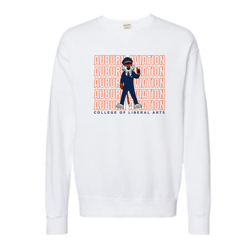 The Auburn Aviation Repeat | White Crewneck Sweatshirt