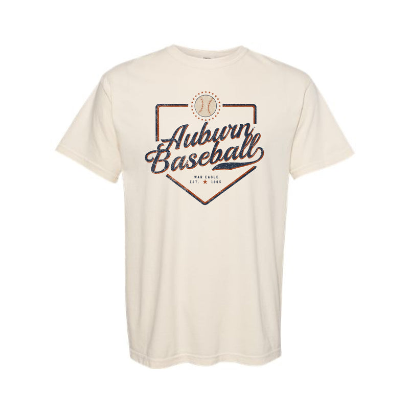 The Auburn Baseball Plate | Adult Ivory Tee