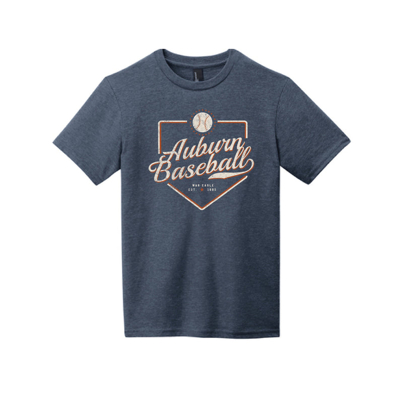 The Auburn Baseball Plate | Youth Heather Navy Tee