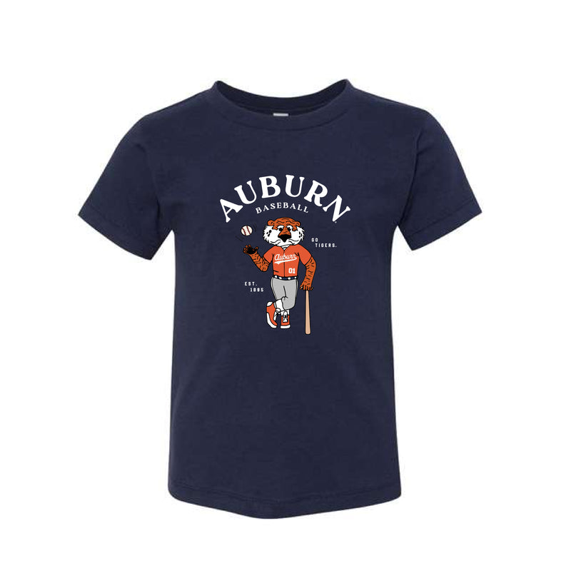 The Aubie Baseball Player | Toddler Navy Tee