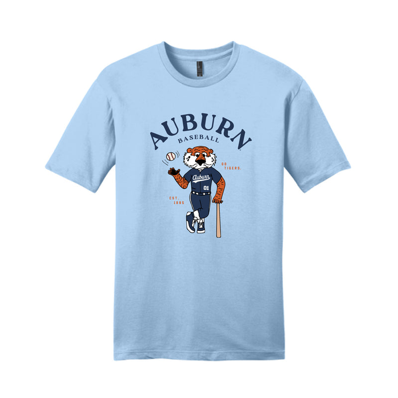 The Aubie Baseball Player | Adult Ice Blue Tee