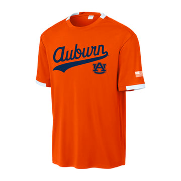 The Auburn Script Logo | Youth Deep Orange/ White Tee