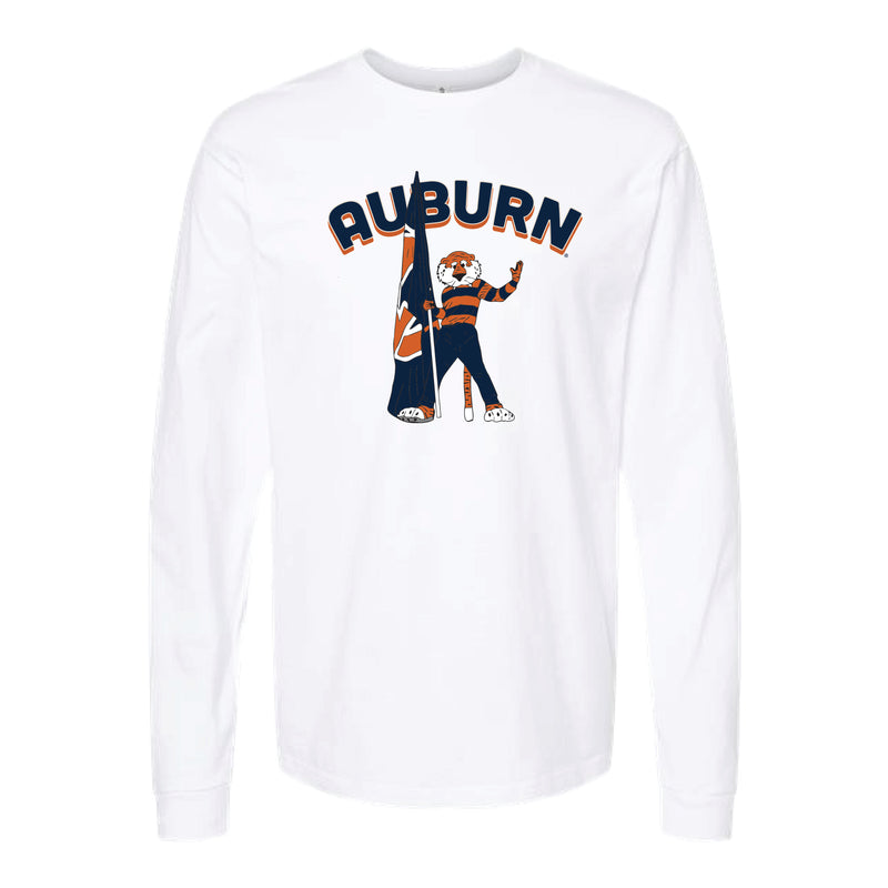 The Auburn Flag Aubie | White Long Sleeve