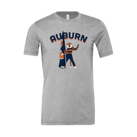 The Auburn Flag Aubie | Athletic Heather Tee