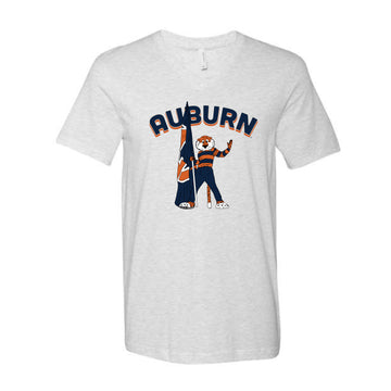 The Auburn Flag Aubie | Ash V-Neck Tee