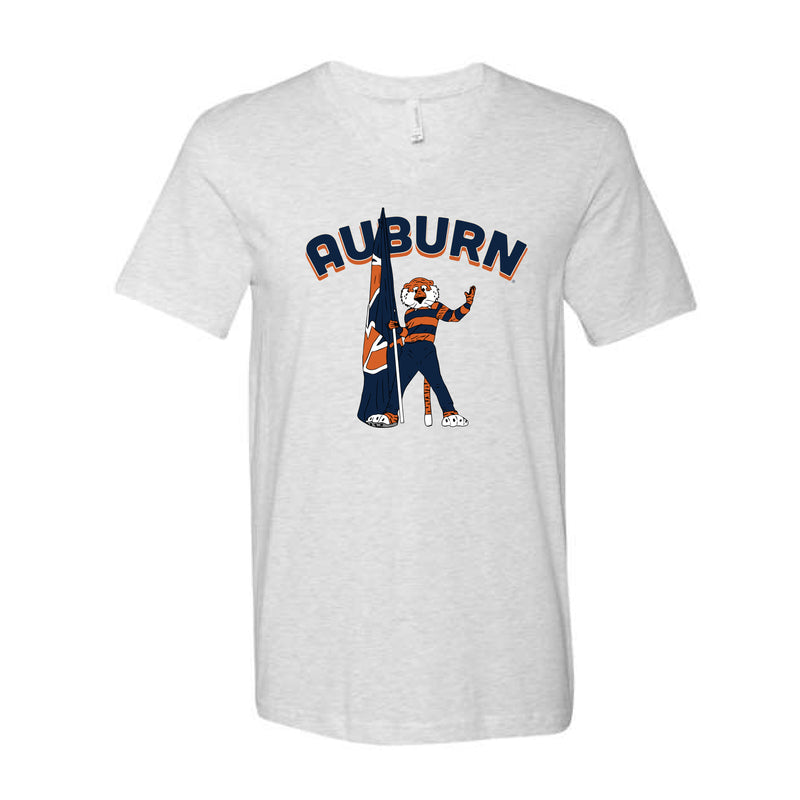 The Auburn Flag Aubie | Ash V-Neck Tee