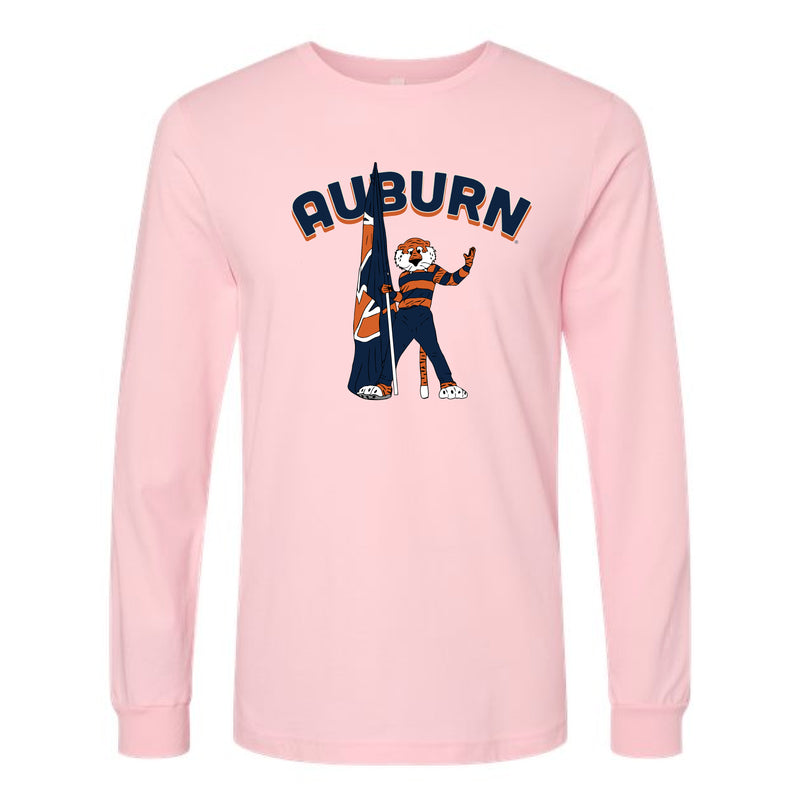 The Auburn Flag Aubie | Pink Long Sleeve Tee