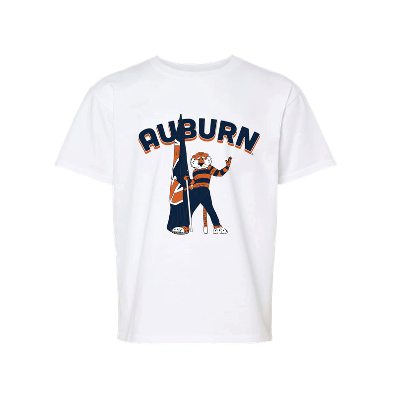 The Auburn Flag Aubie | Youth White Tee