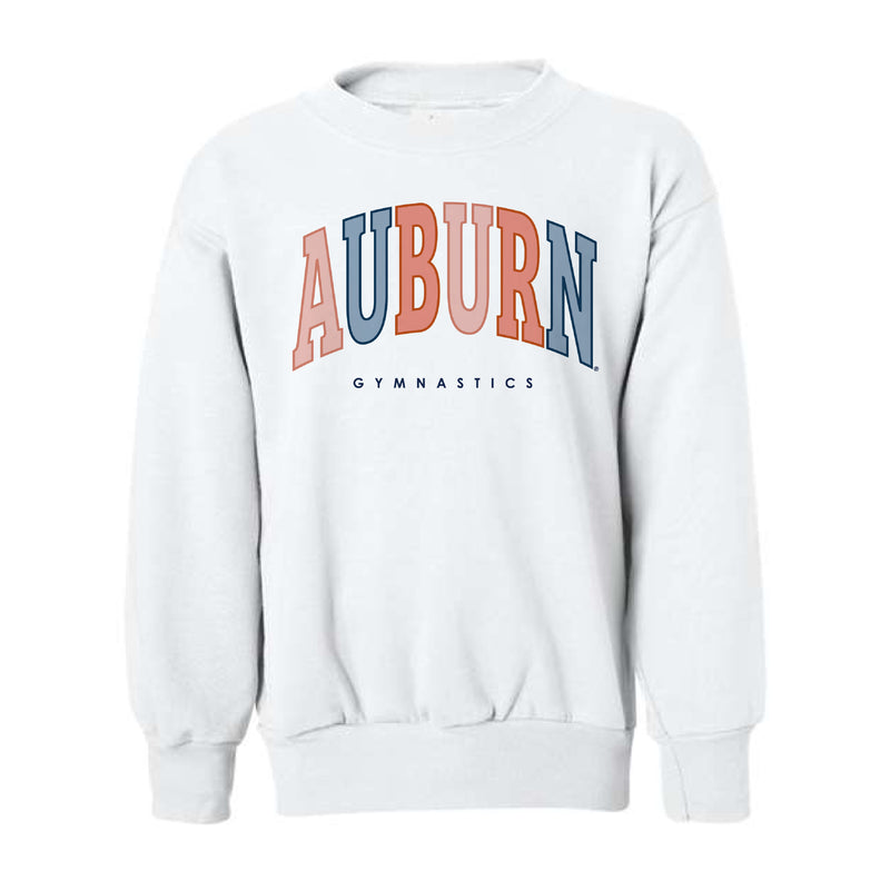 The Auburn Gymnastics Arch | Youth White Sweatshirt