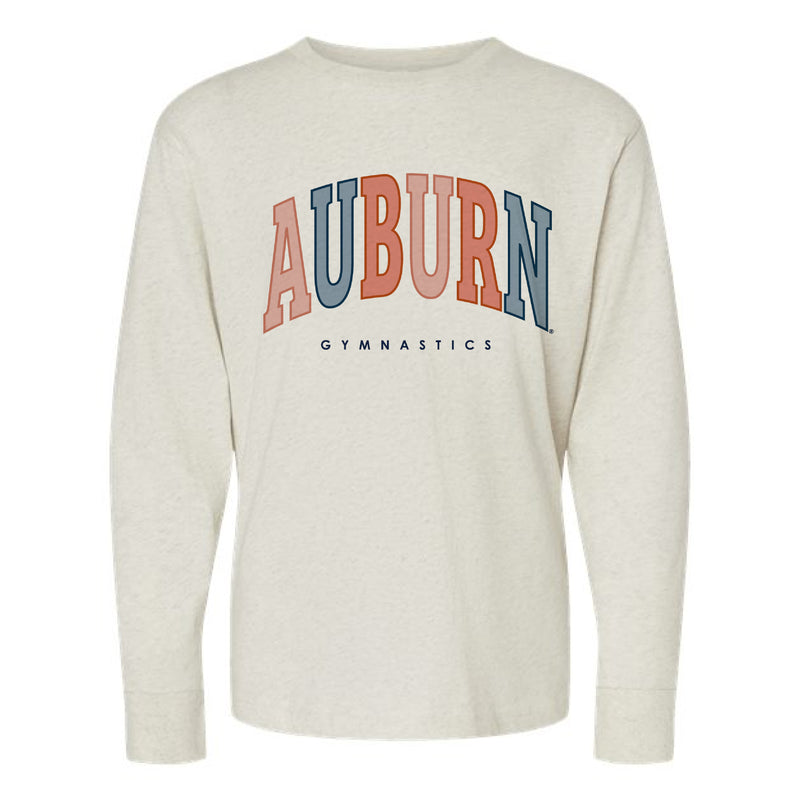 The Auburn Gymnastics Arch | Youth Natural Heather Long Sleeve