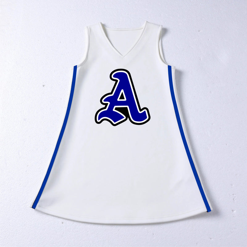 The Auburn High | White V-Neck Cheer Dress