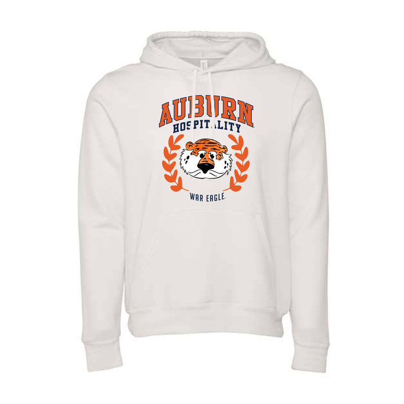 The Auburn Hospitality Aubie | Adult Vintage White Fleece Hoodie