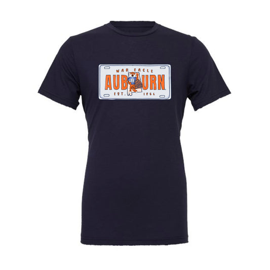 The Auburn License Plate | Navy Tee