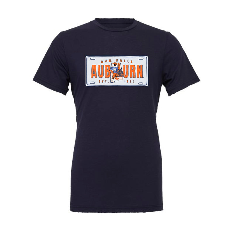 The Auburn License Plate | Navy Tee