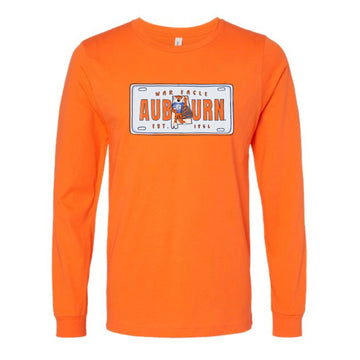 The Auburn License Plate | Orange Long Sleeve Tee