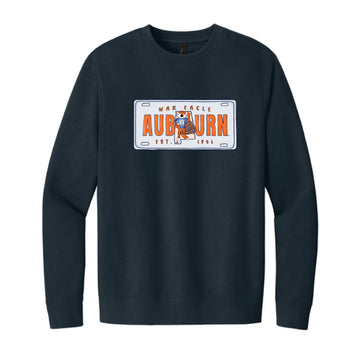 The Auburn License Plate | New Navy Crewneck Sweatshirt