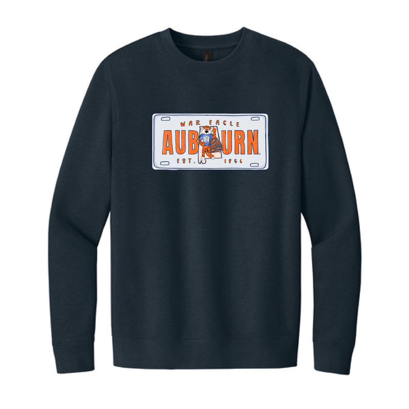 The Auburn License Plate | New Navy Crewneck Sweatshirt