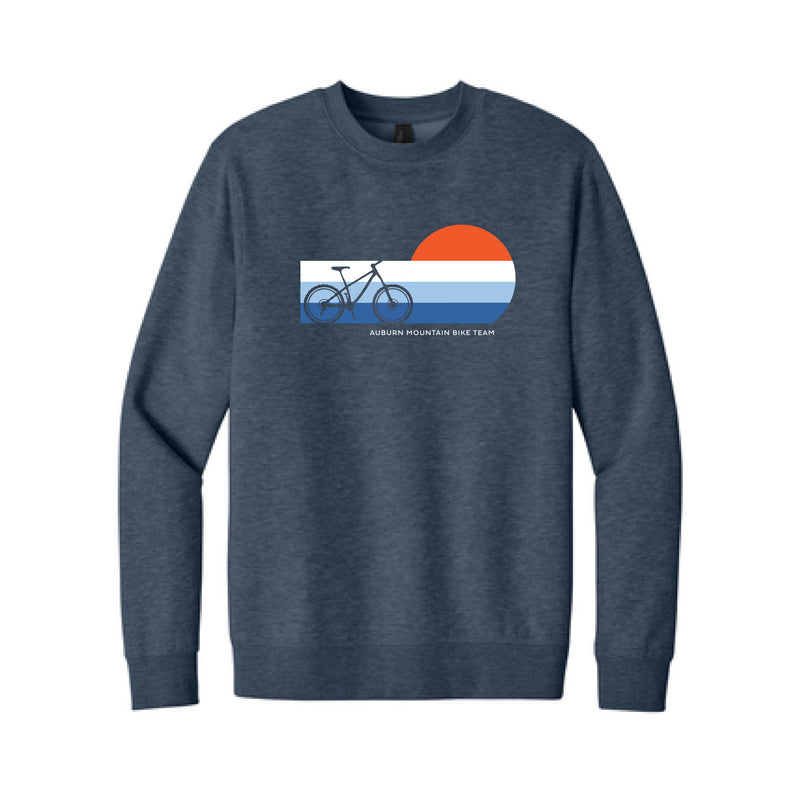 The Auburn MTB Team Stripes | Adult Heathered Navy Fleece Crew