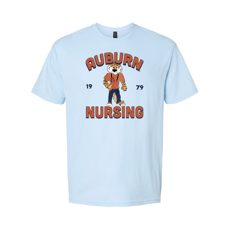 The Auburn Nursing Aubie | Light Blue Mist Tee