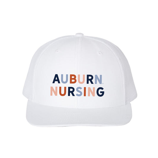 The Auburn Nursing Multi | Embroidered White YP 3D Puff Trucker Cap