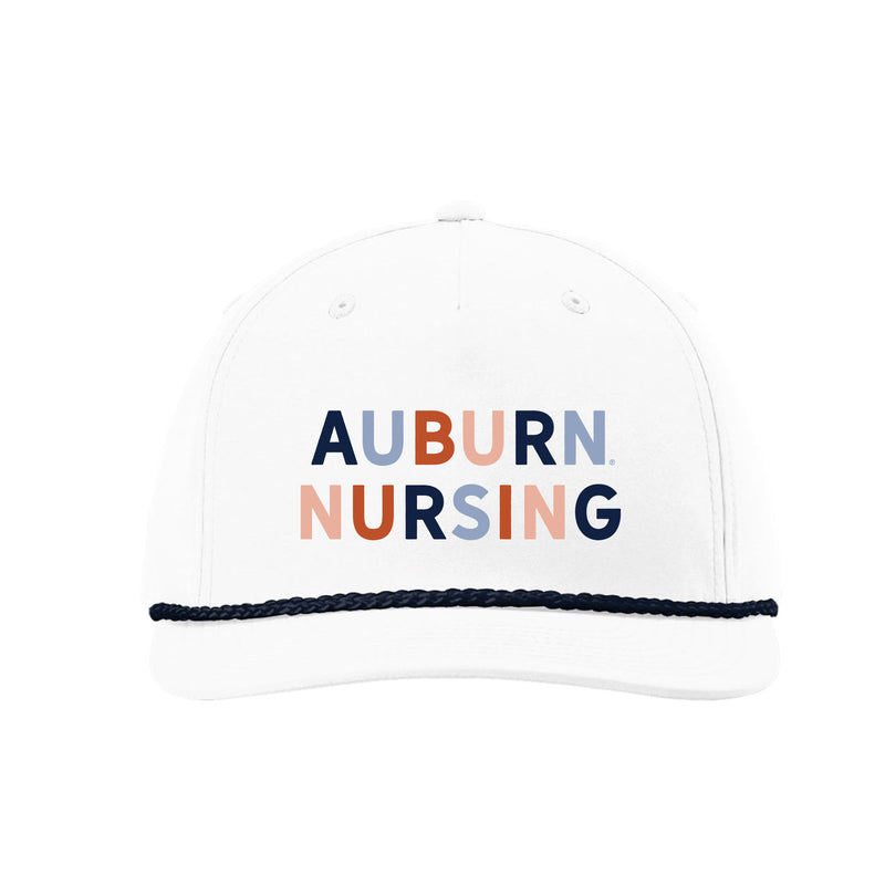 The Auburn Nursing Multi 3D Puff | White Richardson Rope Cap