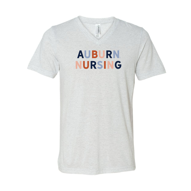 The Auburn Nursing Multi | White Fleck V-Neck