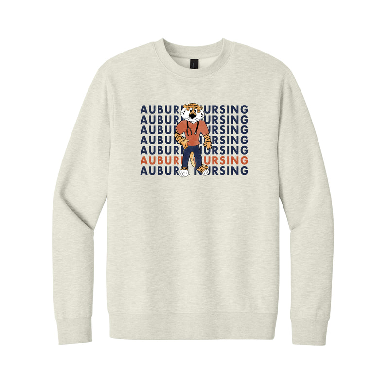 The Auburn Nursing Repeat Aubie | Oatmeal Heather Sweatshirt