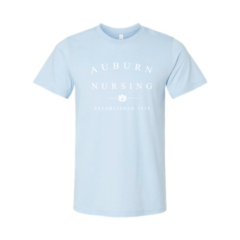 The Auburn Nursing Serif | Adult Heather Baby Blue Tee