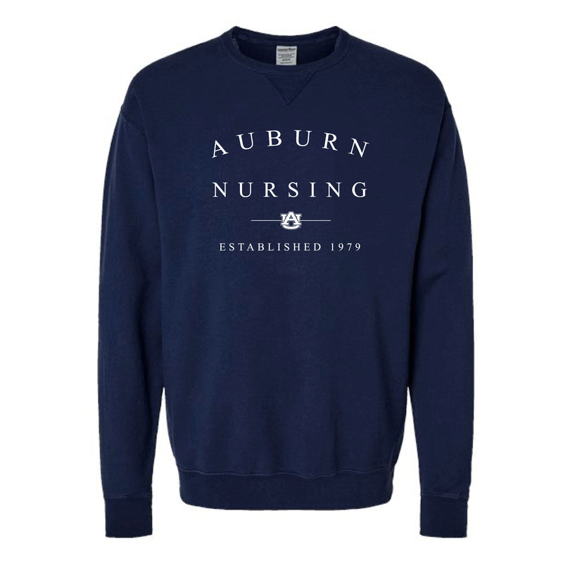 The Auburn Nursing Serif | Adult Navy Crewneck Sweatshirt