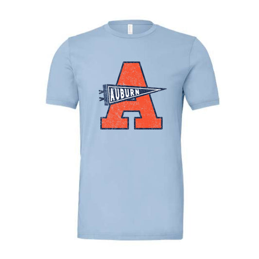 The Auburn Pennant A | Baby Blue Tee