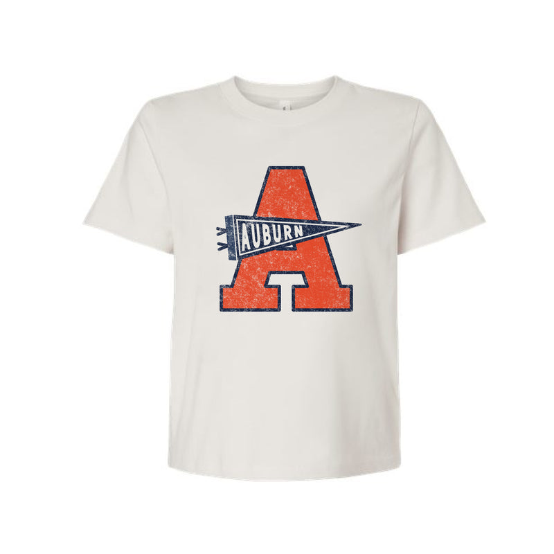 The Auburn Pennant A | Vintage White Tee