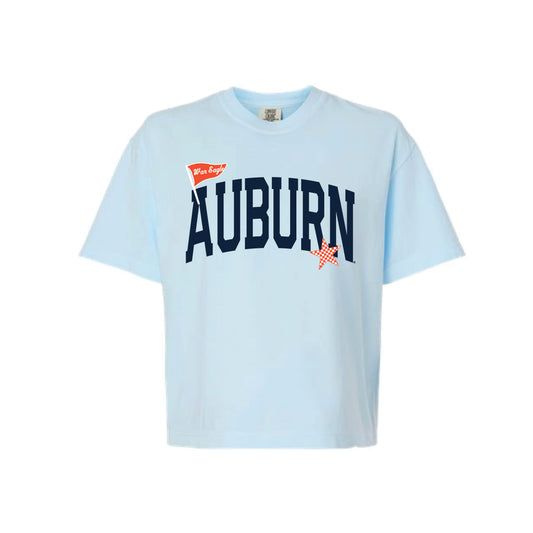 The Auburn Pennant Star | Adult Chambray Boxy Tee