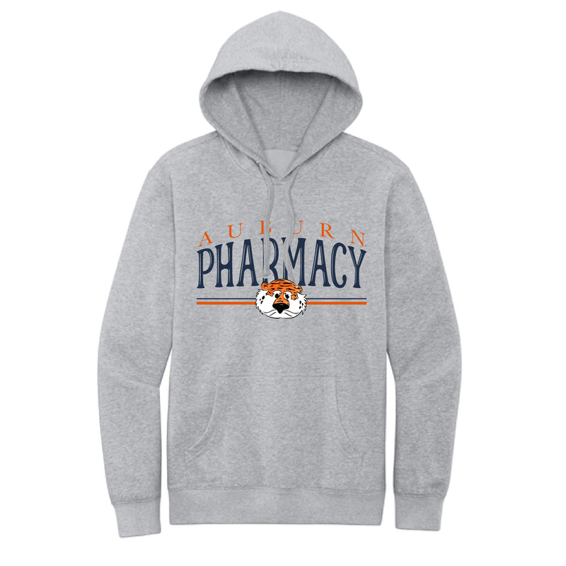 The Auburn Pharmacy Stripes | Adult Light Heather Grey Fleece Hoodie