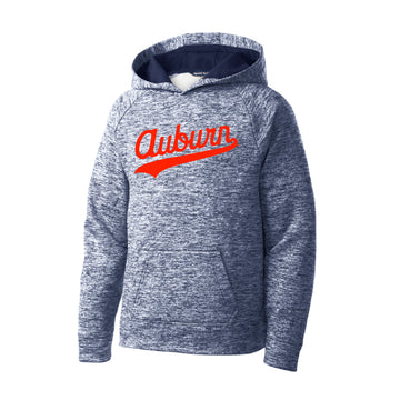 The Auburn Script Logo | Youth True Navy Electric Hooded Sweatshirt