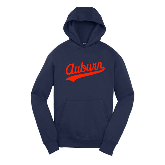 The Auburn Script Logo | Youth True Navy Hooded Sweatshirt