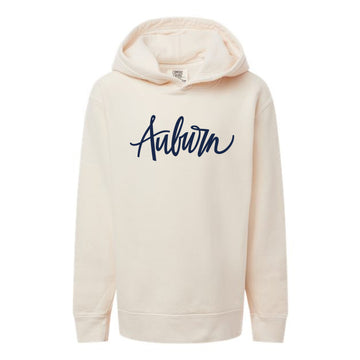 The Auburn Script | Youth Ivory Hooded Sweatshirt