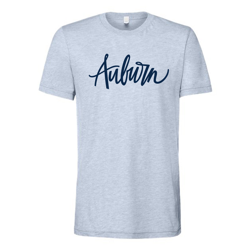 The Auburn Script | Heather Prism Blue Tee