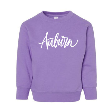 The Auburn Script | Toddler Lavender Crewneck Sweatshirt