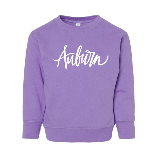 The Auburn Script | Toddler Lavender Crewneck Sweatshirt