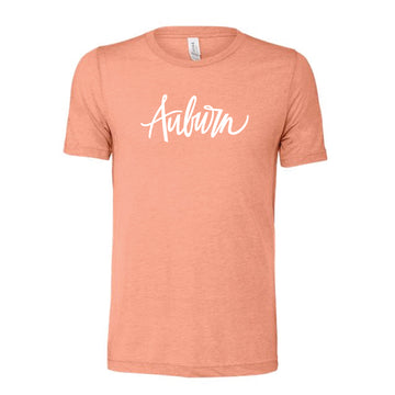 The Auburn Script | Adult Sunset Triblend Tee