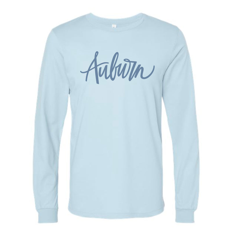 The Auburn Script | Baby Blue Long Sleeve Tee