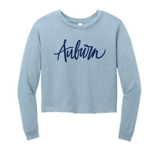 The Auburn Script | Flint Blue Heather Long Sleeve