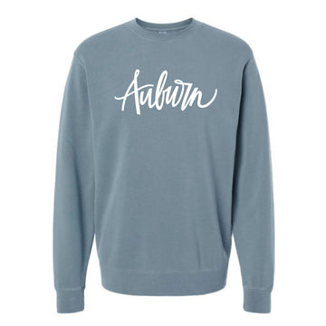The Auburn Script | Pigment Slate Blue Crewneck Sweatshirt