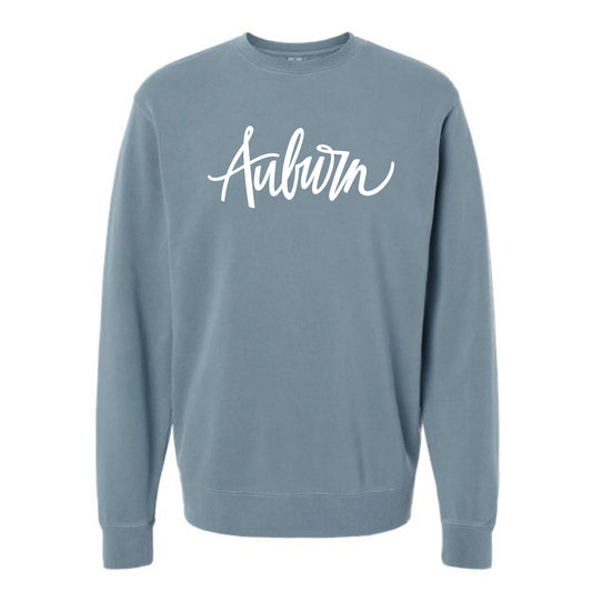 The Auburn Script | Pigment Slate Blue Crewneck Sweatshirt