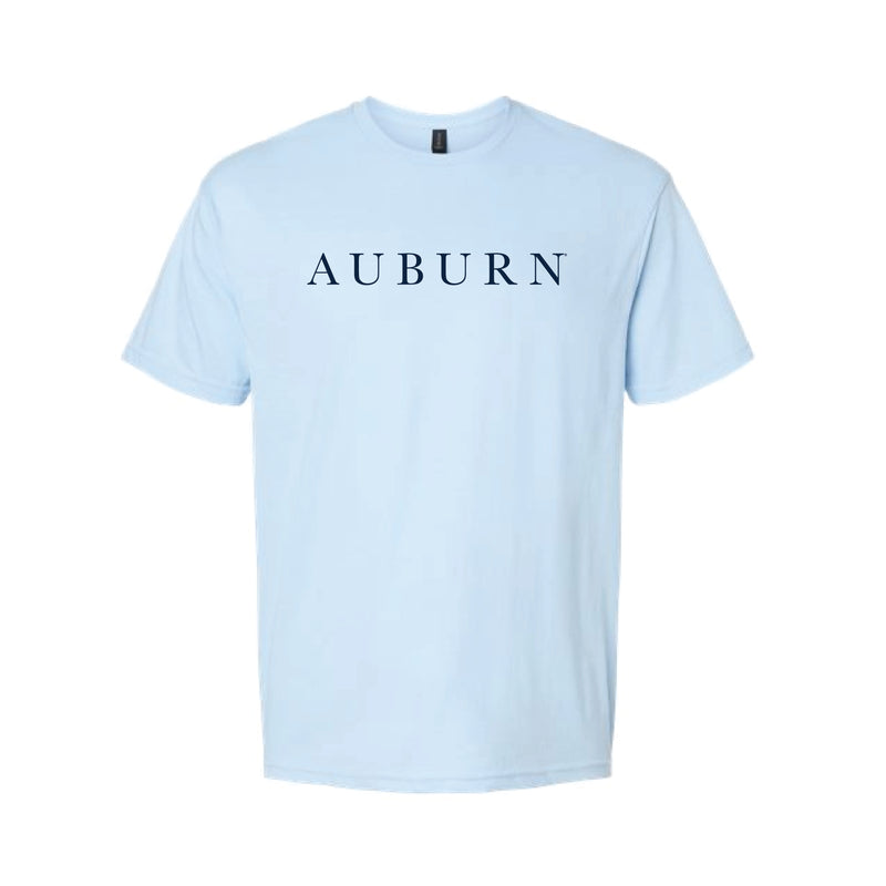 The Auburn Serif | Light Blue Mist V-Neck Tee